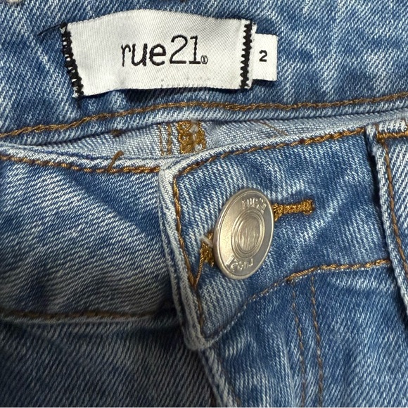 Rue21 Blue Jeans with White Floral Design. WITH Puma Cross Body Purse - Picture 2 of 6